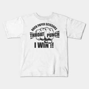 Rock Paper Scissors I Win Throat Punch Kids T-Shirt